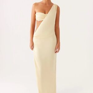 Peppermayo Yellow One-Shoulder Maxi Dress